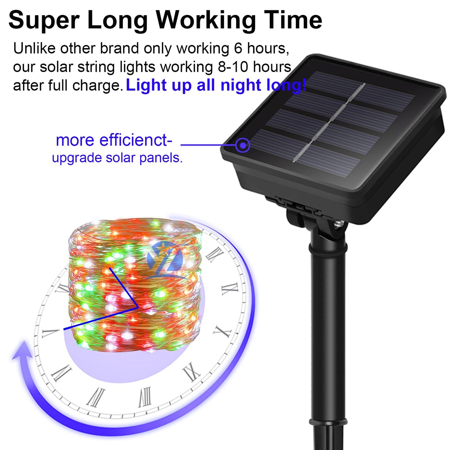 Solar Christmas Lights Outdoor Waterproof, Red White Green Fairy String Lights, IP67 2PACK Total 200LED 66FT with 8Modes, Outside Christmas Decorations Lights for Tree, Garden, Patio, Fence, Balcony