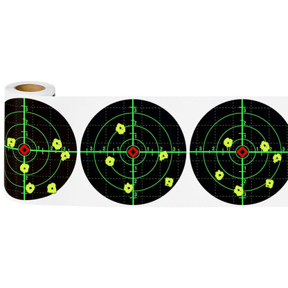 Shooting Targets, 6" Splatter Targets Stickers 100 Pack Self Adhesive Paper Target for Shooting Range Reactive Fluorescent Yellow Gun Target for Shooting Practice, Crosshairs