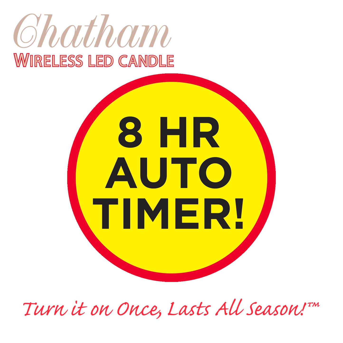 Brite Star Battery Operated 10-Inch LED Candles - Steady Burn Flameless Chatham Candles With Gold Base, Timer & Suction Cup - Perfect for Indoor Window, Outdoor Patio Home Decor- 2 Pack