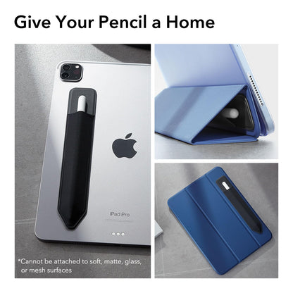 ESR Pencil Case Holder Compatible with The Pencil (Pro and 1st and 2nd Gen), Elastic Pocket for Stylus Pen [Pencil Protected and Safe] Pouch Adhesive Sleeve Attached to Case for Pencil, Black