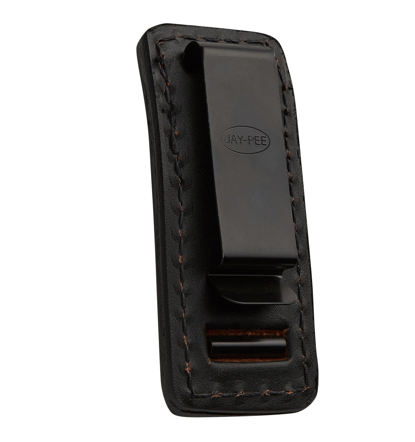JAY-PEE Genuine Leather Key Ring Holder with Steel Belt Clip – Comfort-Backed Highride Keyring Fits 2.25″ Duty Belts