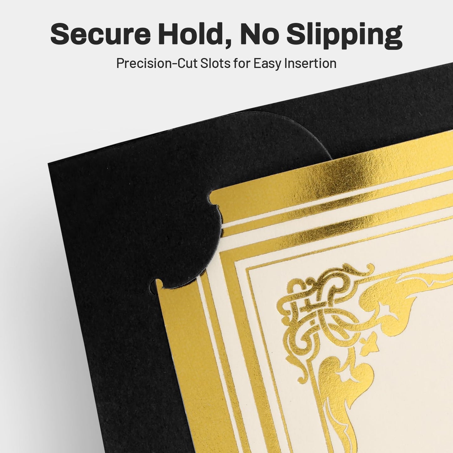 SUNEE Certificate Holders(Black, 30 Packs), Diploma Covers Gold Foil Border, for Letter Size 8.5x11 Certificates, Cardstock, Document Papers