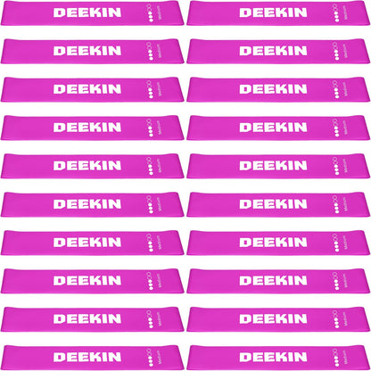 Deekin 20 Pcs Resistance Bands Resistance Loop Exercise Bands Exercise Equipment Elastic Drag Ring for Women and Men Home Fitness, Gym, Yoga(35-40 Lbs,Rose Pink)