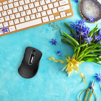 memzuoix 2.4G Wireless Mouse, 1400 DPI Mobile Optical Cordless Mouse with USB Receiver, Portable Computer Mice for Laptop, PC, Desktop, MacBook, 5 Buttons, Red