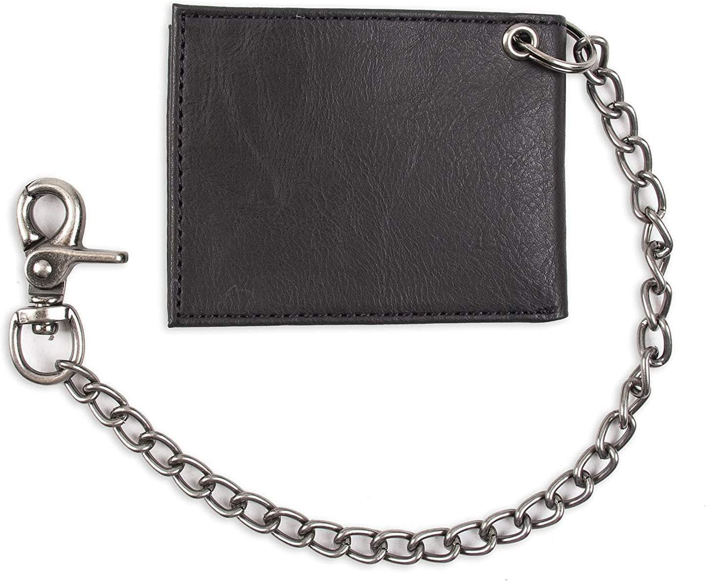 Dickies Men's RFID Everyday Leather Bifold Chain Wallet, Pebbled Black, One Size