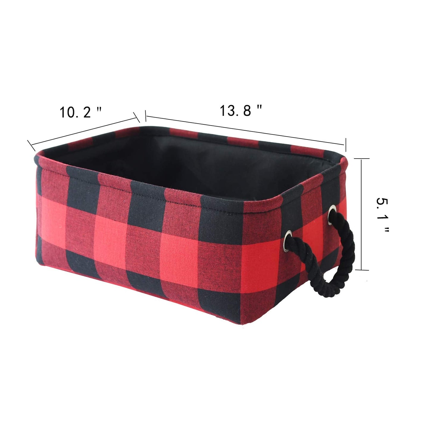 INough Red Christmas Baskets for Gifts Empty Red Gift Bag, Holiday Gift Baskets Empty Low Basket Buffalo Plaid Toy Bins Ornaments Storage Organizer for Baby Room, Kids Nursery, Home Holiday Decor