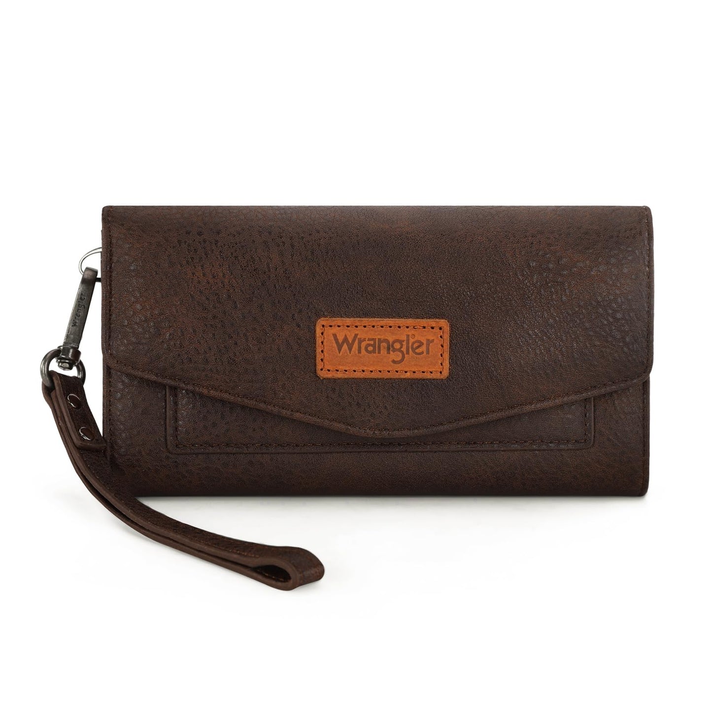 Montana West X Wrangler Women's Wallets Large Wristlet for Woman Ladies Female Trifold Cash Wallet with Wrist Strap and Rfid Lining