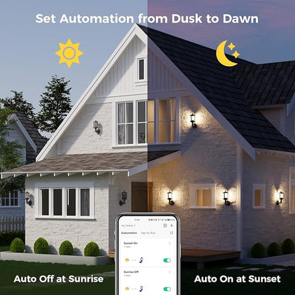 XMCOSY+ Outdoor Wall Lights, 1100LM LED Wall Sconces, Smart RGBW Porch Lights Outdoor, WiFi APP Control, Compatible with Alexa, Adjustable Dual-Head IP65 Waterproof Wall Lanterns, 1 Pack