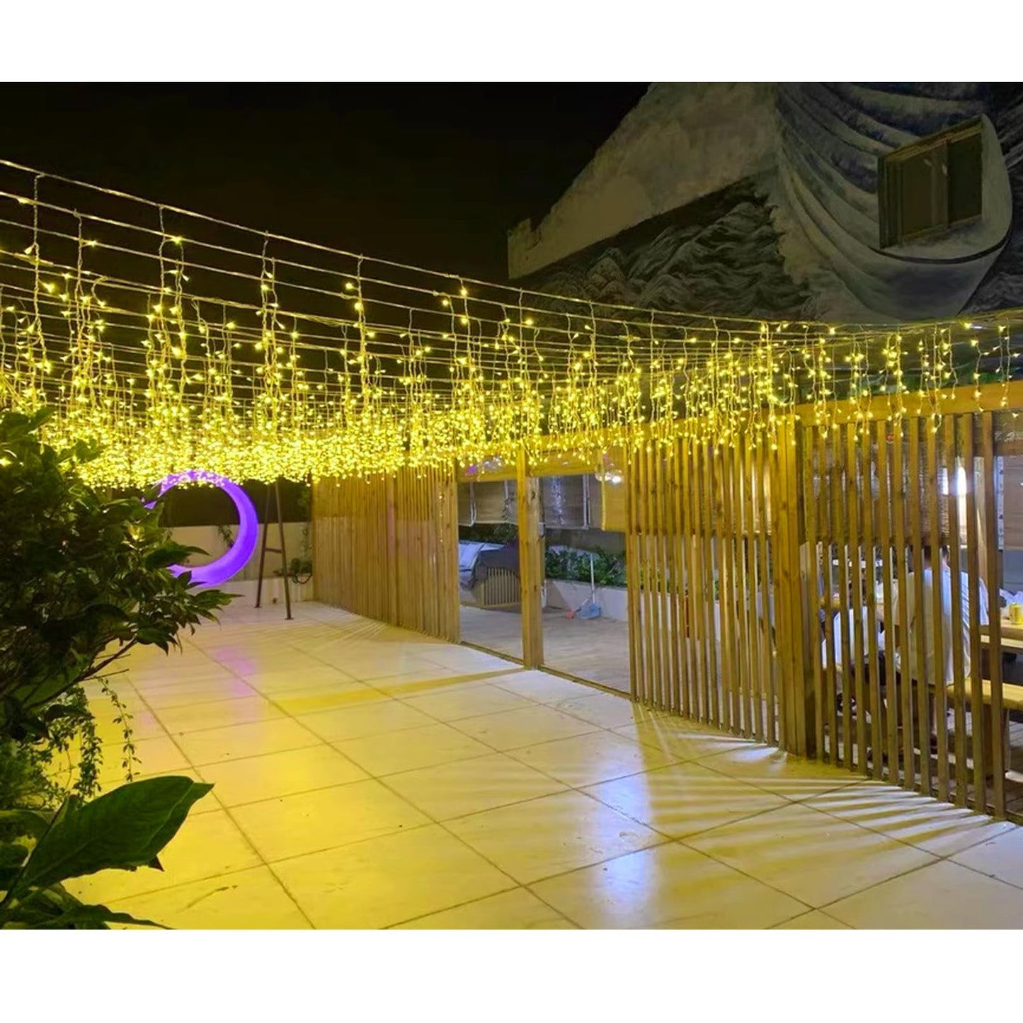 ZIMINGU Icicle Lights Outdoor, 32.8 FT 400 LED 8 Modes Christmas String Fairy Lights with 80 Drops, Twinkle Waterproof Connectable for Roof Balcony Business Park Decor, Warm White, 10M