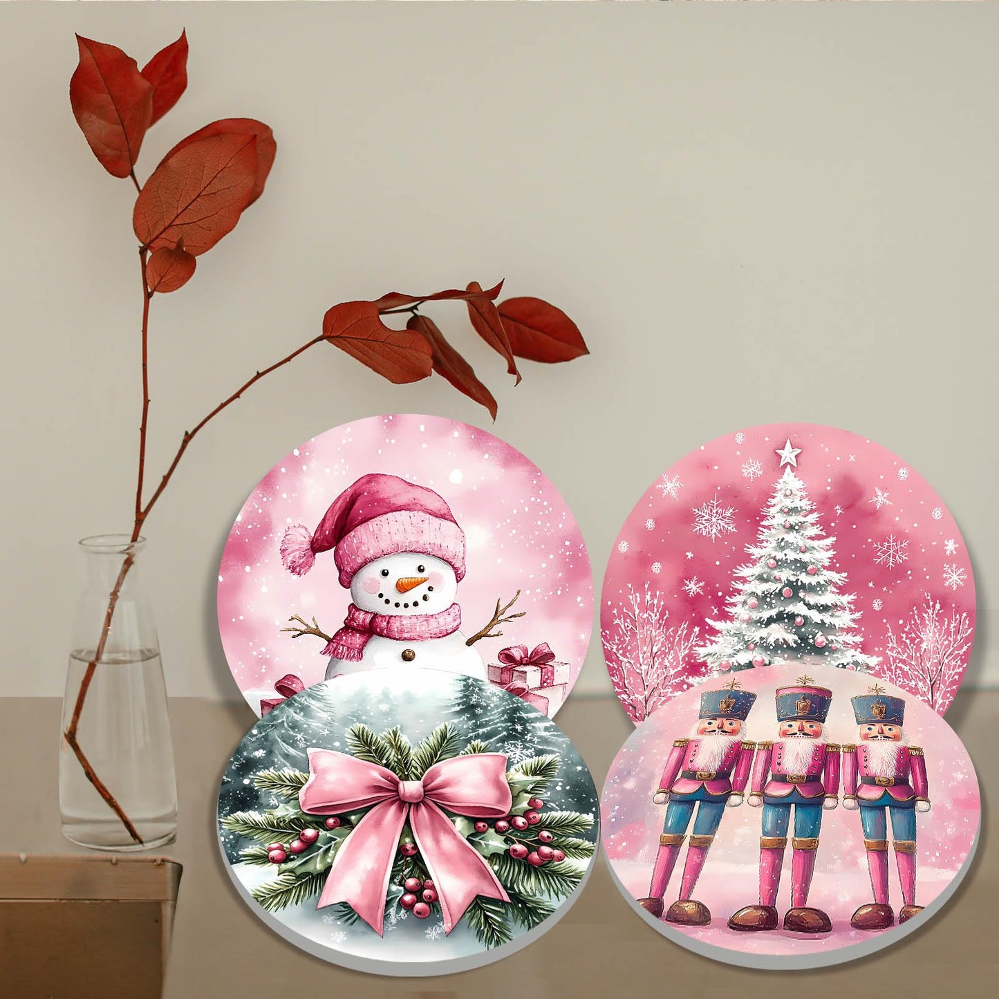Tucocoo Christmas Snowman Stove Burner Covers,8＆10 Inches Stove Top Covers Electric Stove 4 Pcs Metal Stove Cover Gas Stove Top Covers,Home Kitchen Cooktop Decorative