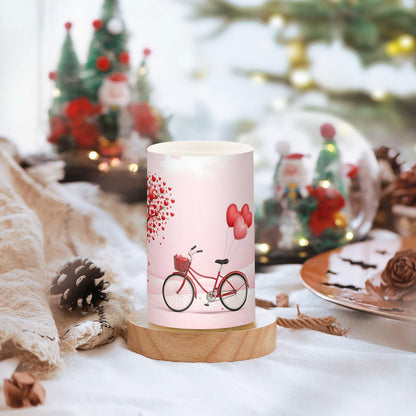 ALAZA Pink Heart Shaped Tree Flickering Flameless Candles Battery Operated with Remote Timer,Tea Light Candles LED Pillar Votive Candles Set of 2 for Outdoor Indoor Decorations