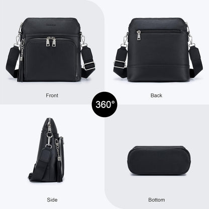 Roulens Crossbody Purse for Women Vegan Leather Medium Crossbody Wallet Bag for Travel Women Shoulder Handbags with Tassel