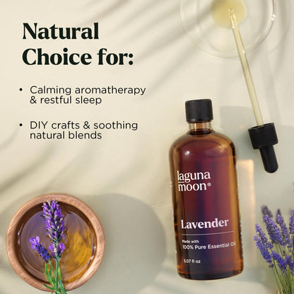 Lagunamoon Essential Oils Set - Top 6 Blends for Diffusers, Home Care, Candle Making Scents, Fragrance, Aromatherapy, Humidifiers, Gifts - Peppermint, Tea Tree, Lavender, Eucalyptus, Orange (10mL)