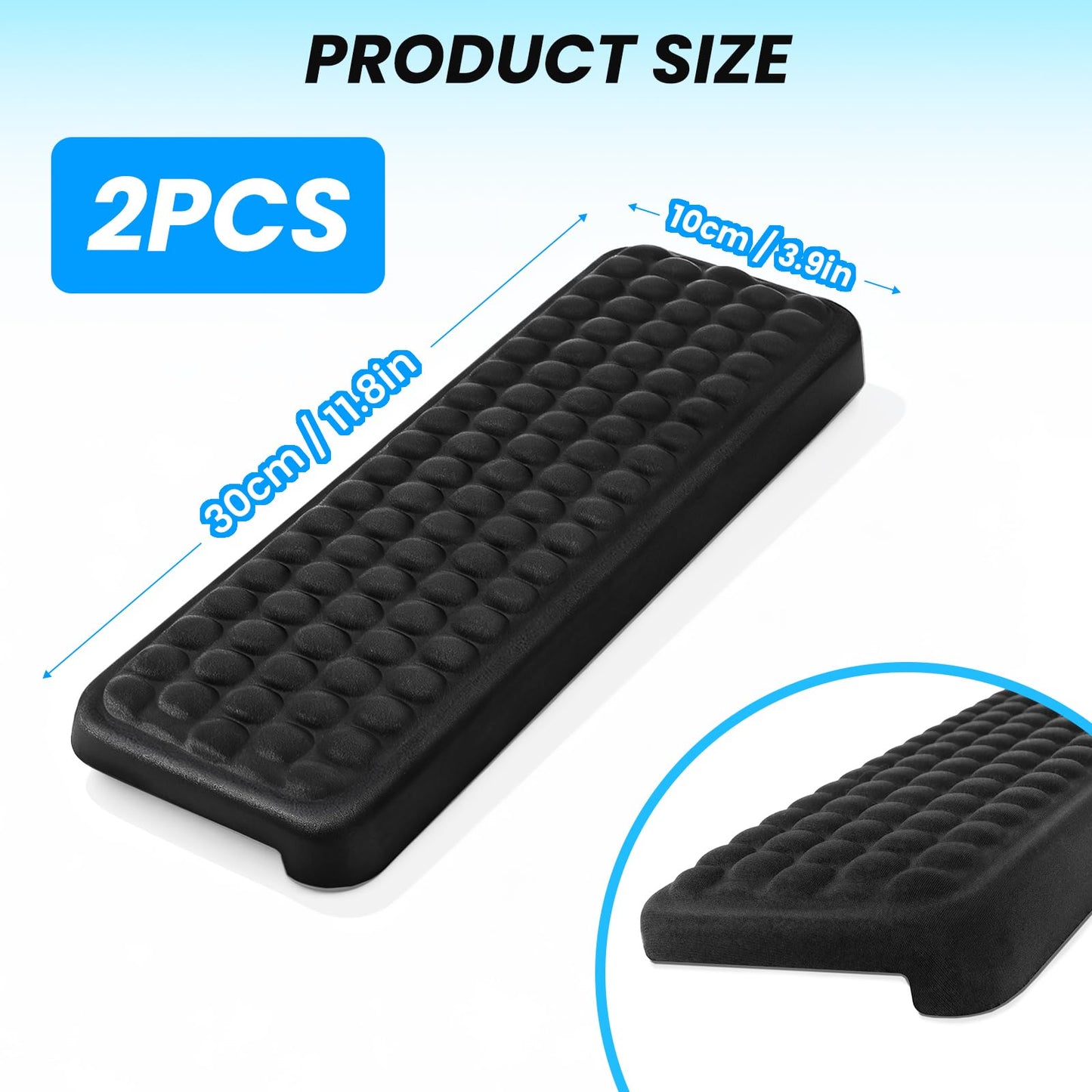Arm Rest for Desk, 2-PCs L-Shaped Memory Foam Elbow Keyboard Wrist Pads with Non-Slip Base, Ergonomic Desk Edge Cushion & Wrist Rest for Computer Keyboard, Office and Home Use