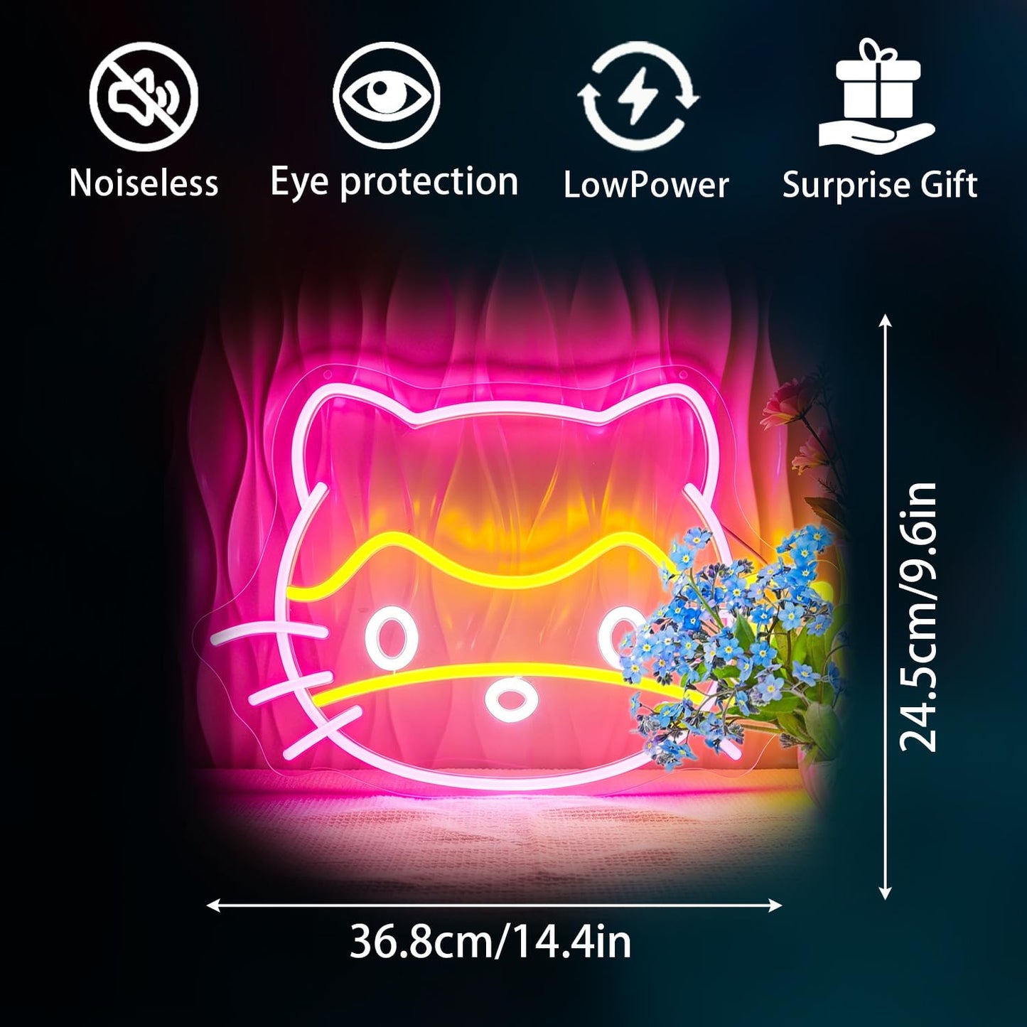 Bkuupau Neon Sign, Neon Signs for Wall Decor - Dimmable LED Light Signs Home Decor for Bedroom, Man Cave, Gaming Room, Party, Club, Bar Decoration - Christmas Halloween Easter Gift