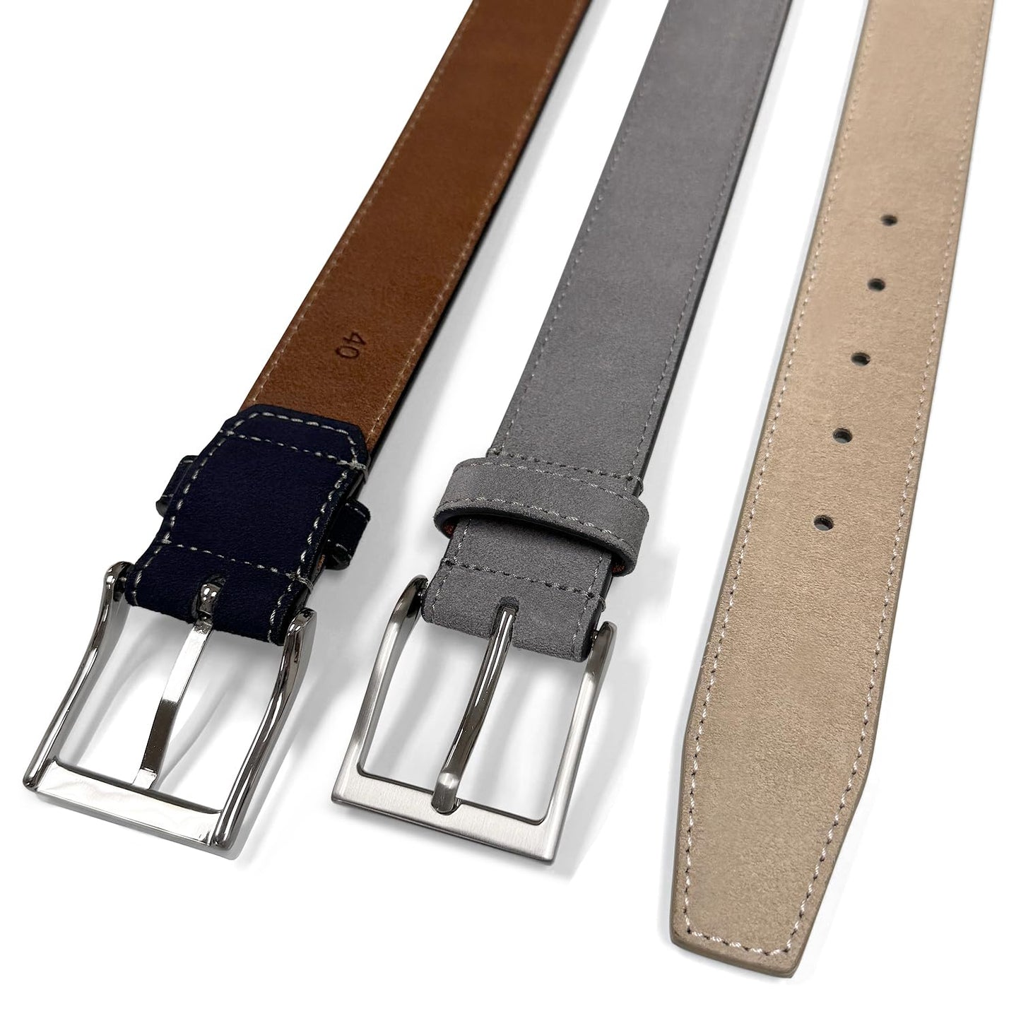 Belts.com 41104 Suede Belt Genuine Suede Leather Casual Jean Belt 1-1/2"(38mm) Wide (Taupe, 32)
