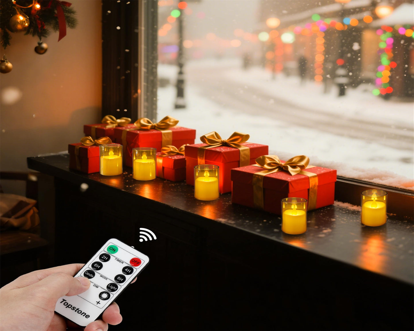 Topstone 6 PCS Flameless LED Tea Light Candles with Remote Control, Battery Operated Flickering Fake Tealights for Home Decor, Wedding, Christmas