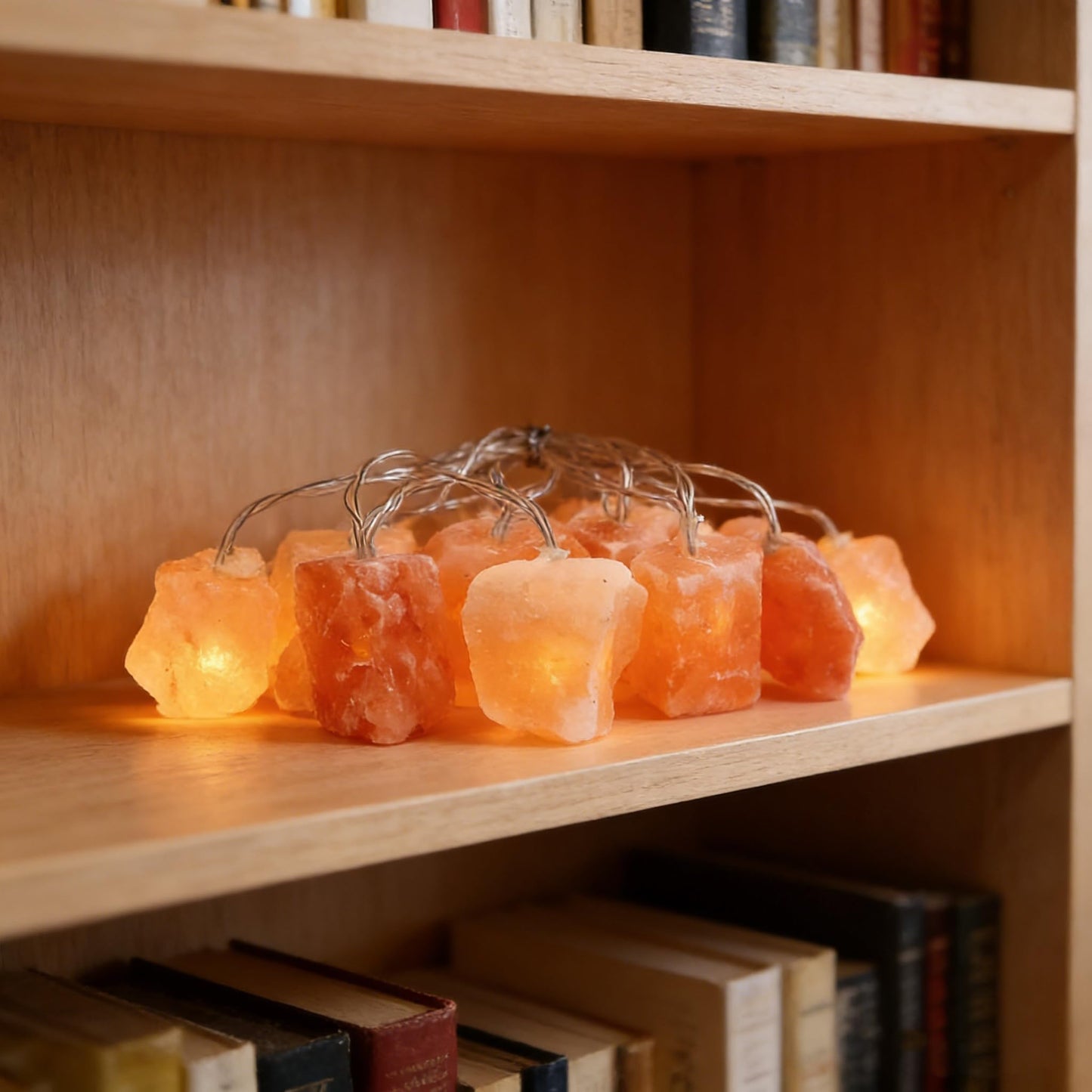 Himalayan Salt Light String for Bedroom with 20 Rock,11.5ft USB Powered String Fairy Lights Night Salt Lamp,Natural Salt Rock,Handmade Ambient Light for Office Home Wedding Party Christmas Decorations