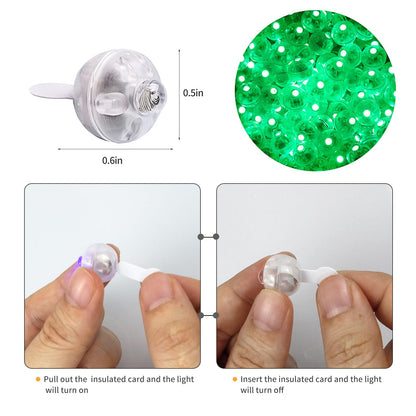 Aogist 100Pcs Green Balloon Lights with Hook,Long Standby Time,Waterproof Mini Light for Birthday Party Wedding Christmas Halloween Easter Decorative (Steady)
