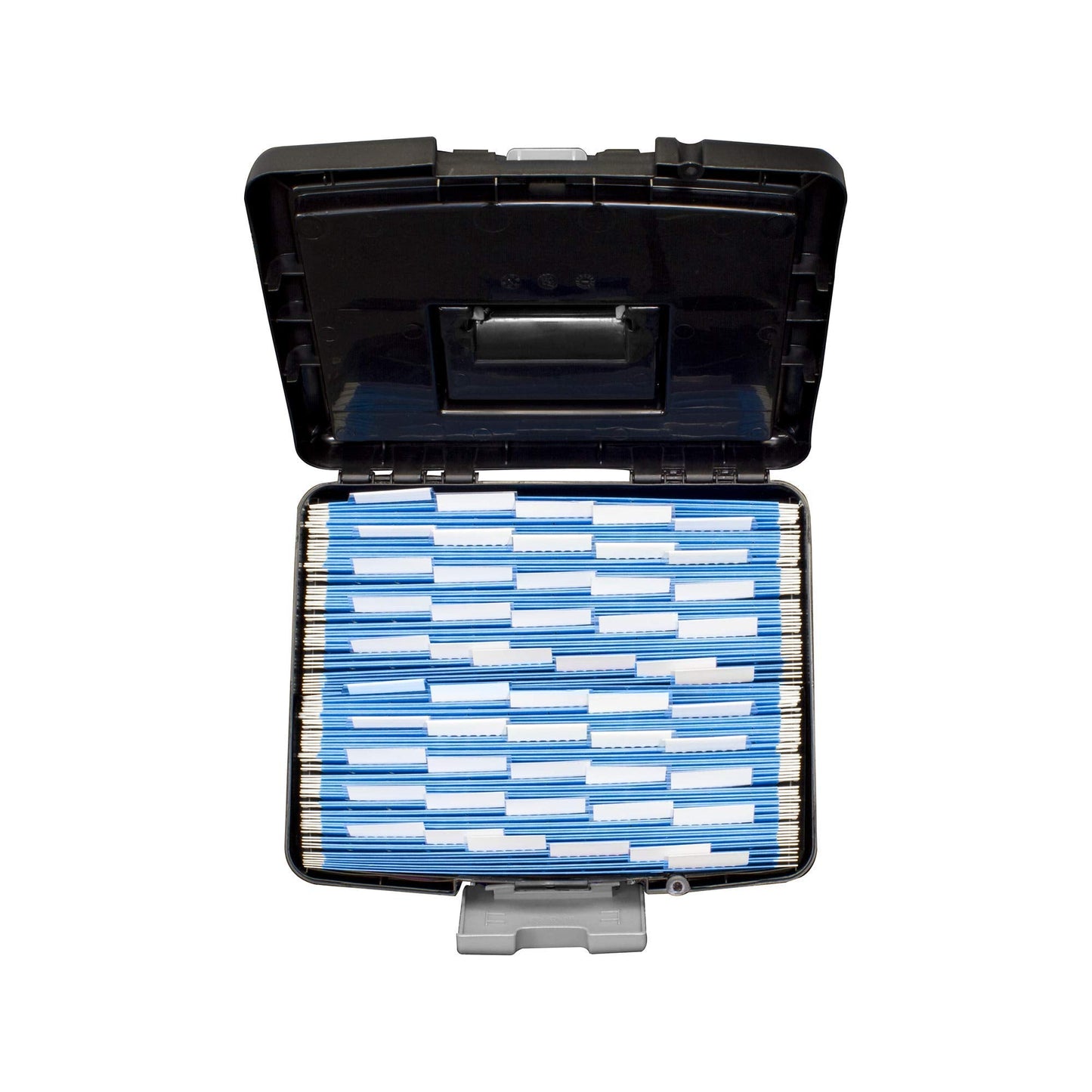 Storex 61504B02C Portable File Box with XL Lid, 11 x 13-1/2 x 11 Inches, Black