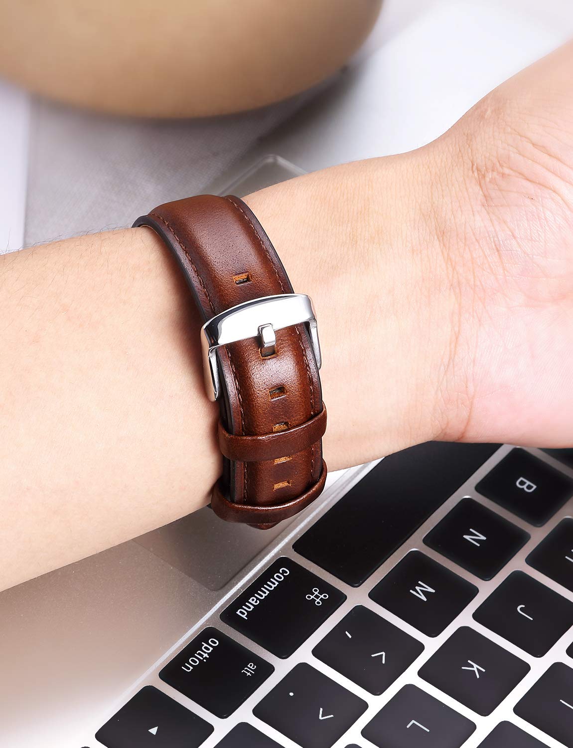 BINLUN Leather Watch Band Quick Release Replacement Leather Smart Watch Straps for Women and Men in Black Brown Red 12mm 13mm 14mm 17mm 18mm 19mm 20mm 22mm