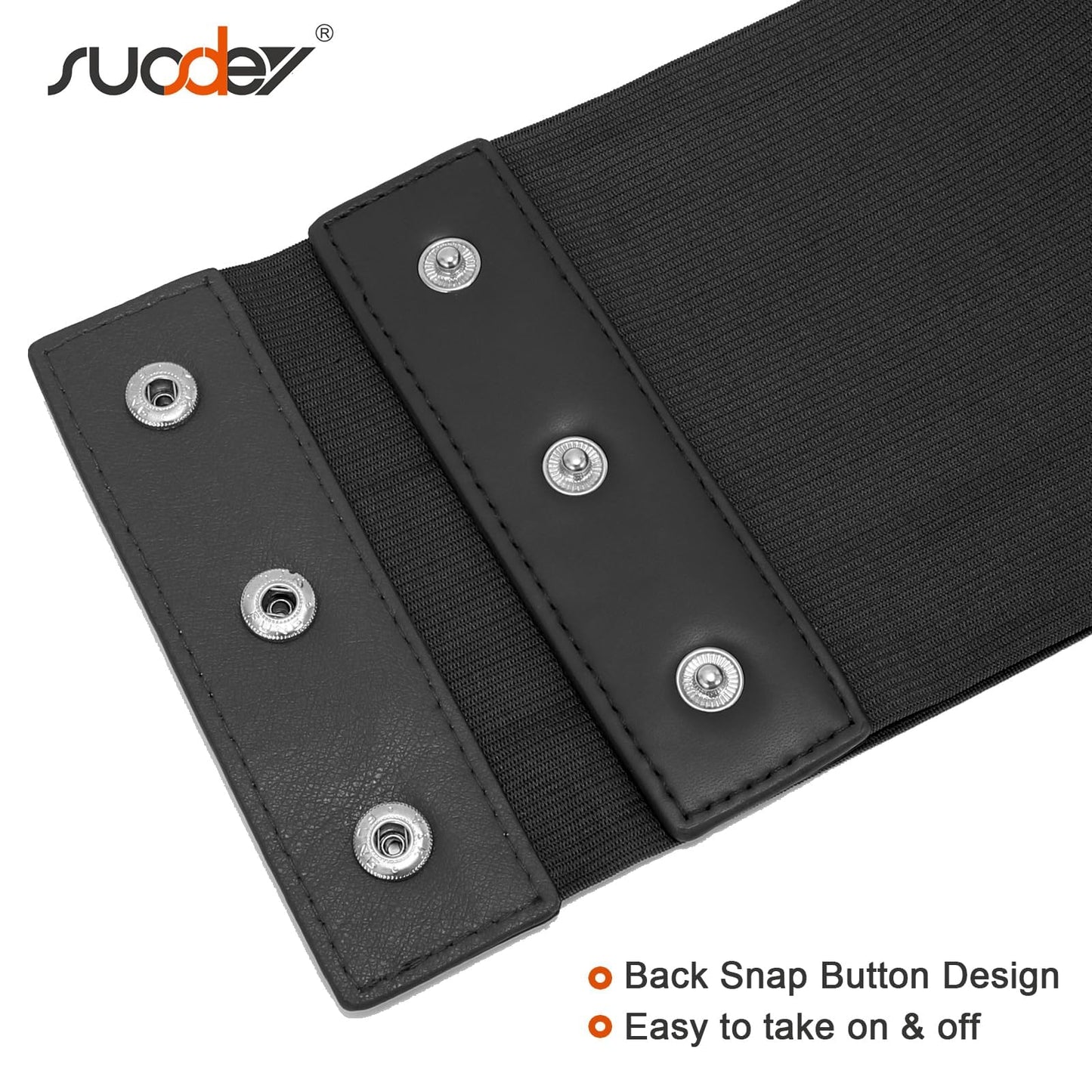 SUOSDEY Women Black Waist Cinch Belt Lace-up Elastic Waspie Corset Costume Belt