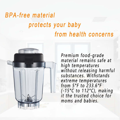 EastFune for Blenders 32oz Dry Grains Container, replace 5000 5200 6300 6500 7500 Pro 200 500 750 E310 E320 etc, compatible with Classic/Professional/Explorian Series Pitcher Jar Cup