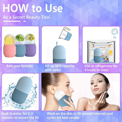 RoseFlower Facial Ice Roller, Ice Roller for Face Eyes Body, Reusable Ice Mold for Face Effectively Remove Puffiness, Reduce Pores, Sunburn Repair, Gua Sha Beuty Tool - LeakProof #8