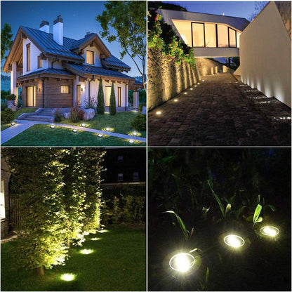 Rayolon Solar Ground Lights, Waterproof Solar Garden Lights, Upgraded Outdoor Garden Waterproof Bright in-Ground Lights, Landscape Lights for Pathway,Yard,Deck,Lawn,Patio,Walkway (12 Pack Warm Light