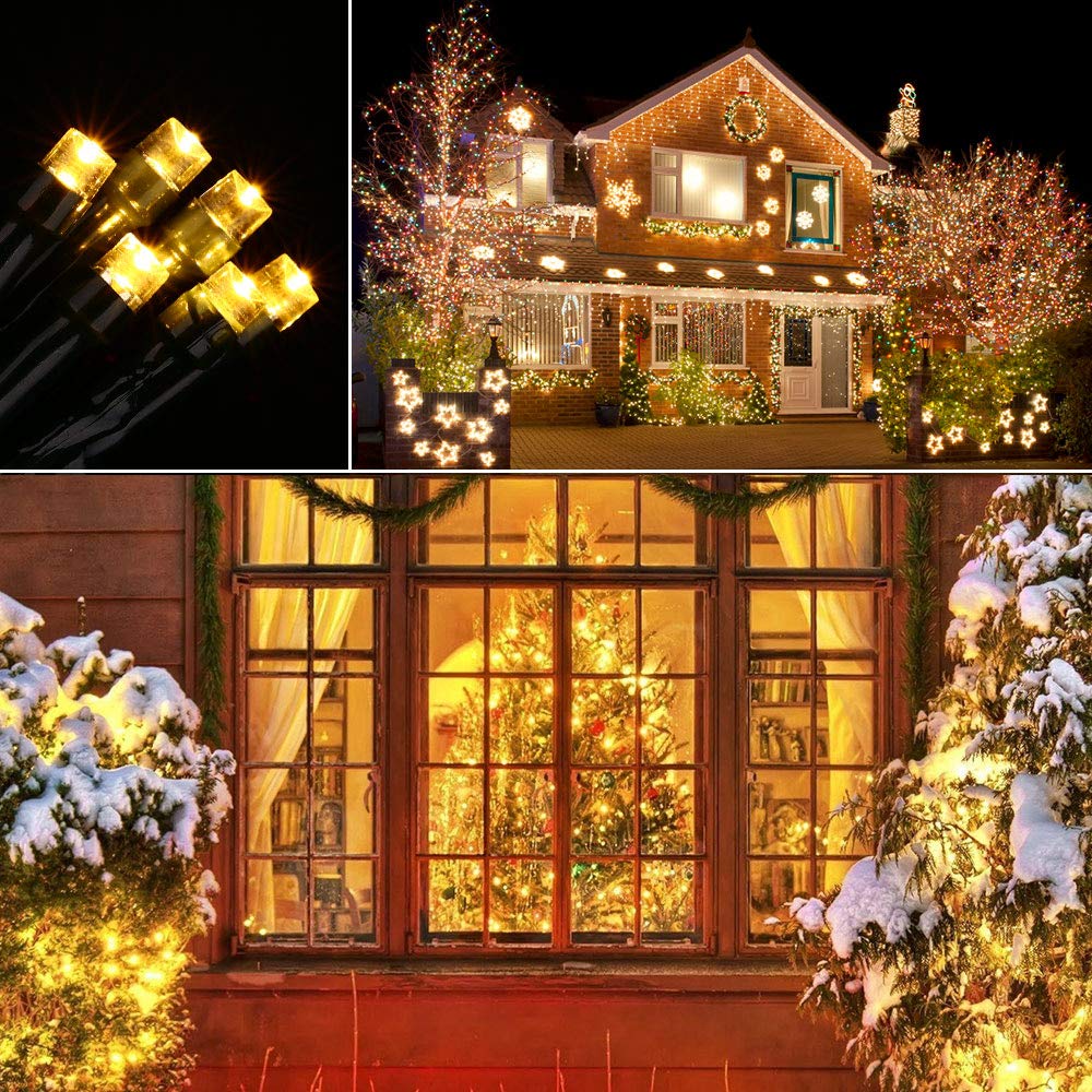 Toodour Christmas Lights Outdoor, 328ft 1000 LED String Lights, Timer, Waterproof 8 Modes Outdoor Christmas String Light - Twinkle Light for Tree Home Garden Yard Wedding Party Xmas Decor(Warm White)