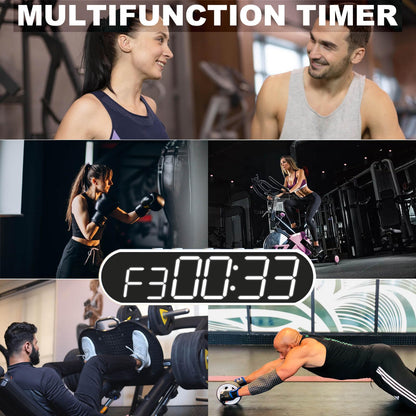 Mkuronbiuty Portable LED Gym Timer, Workout Clock for HIIT Tabata Fitness at Home,Garage,Outdoors. Multiple functionality with Customizable Interval Setting, Easy to Read Display.