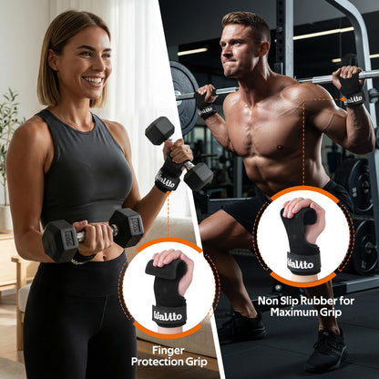 Weight Lifting Wrist Strap，Double Layer Leather Wrist Wraps with Neoprene Padding for Weightlifting & Deadlifts – Adjustable Gym Straps for Men & Women