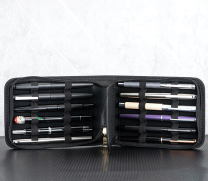 Lanxivi Fountain Pen Roller Pen Pu Leather Case for 12 Pens (Black)