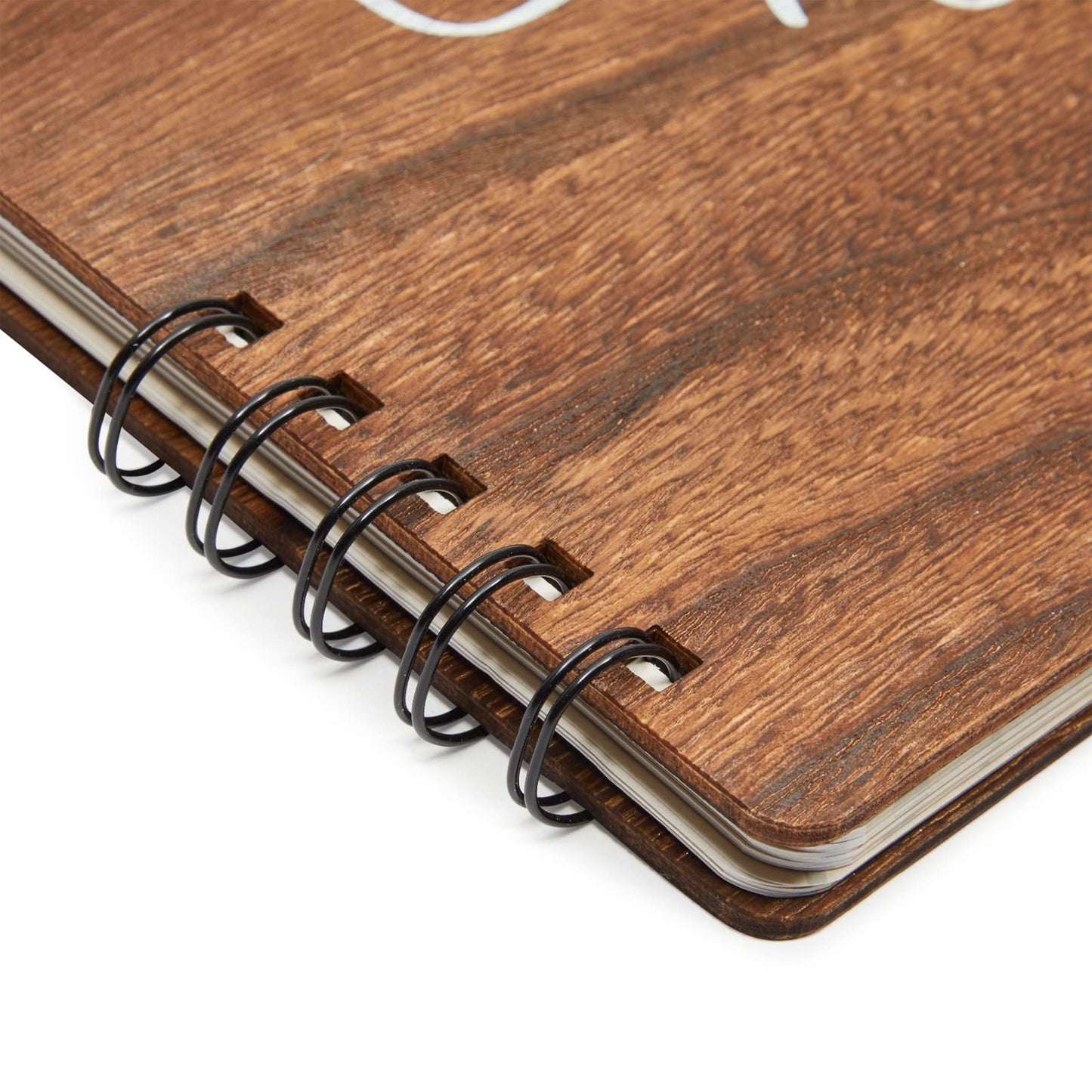 Paper Junkie Rustic Wooden Guest Book for Party - 112 Pages, 11.25 x 8.75 in Brown Wood Cover - Wedding & Baby Shower Guest Book Sign in