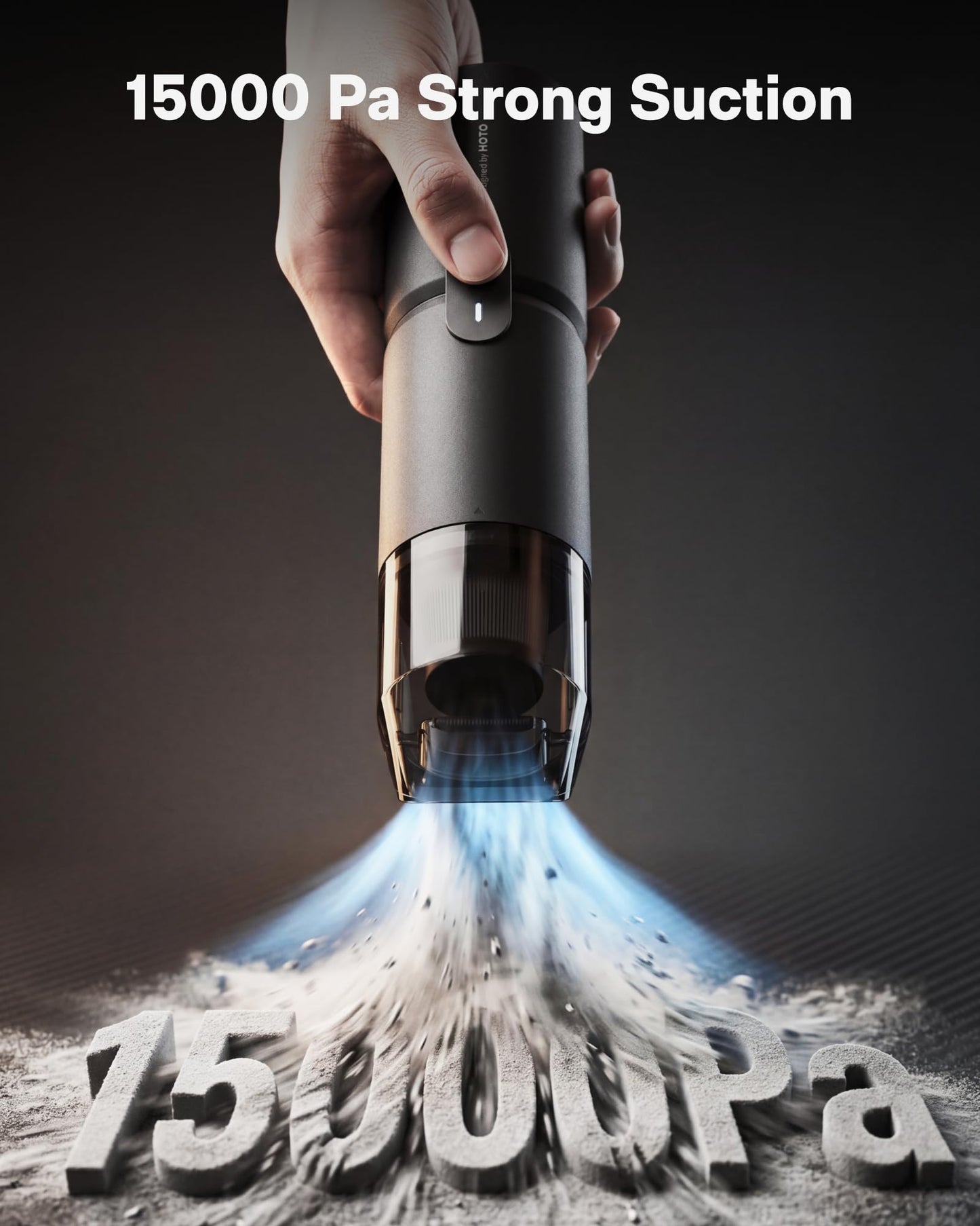 HOTO Handheld Vacuum Cleaner Cordless, Desk Vacuum Cleaner Compressed Electric Air Duster 15000Pa Suction, 4-in-1 Portable Vortex Vacuum Dust Buster Air Blower for Computer, Keyboard, Coffee Grounds
