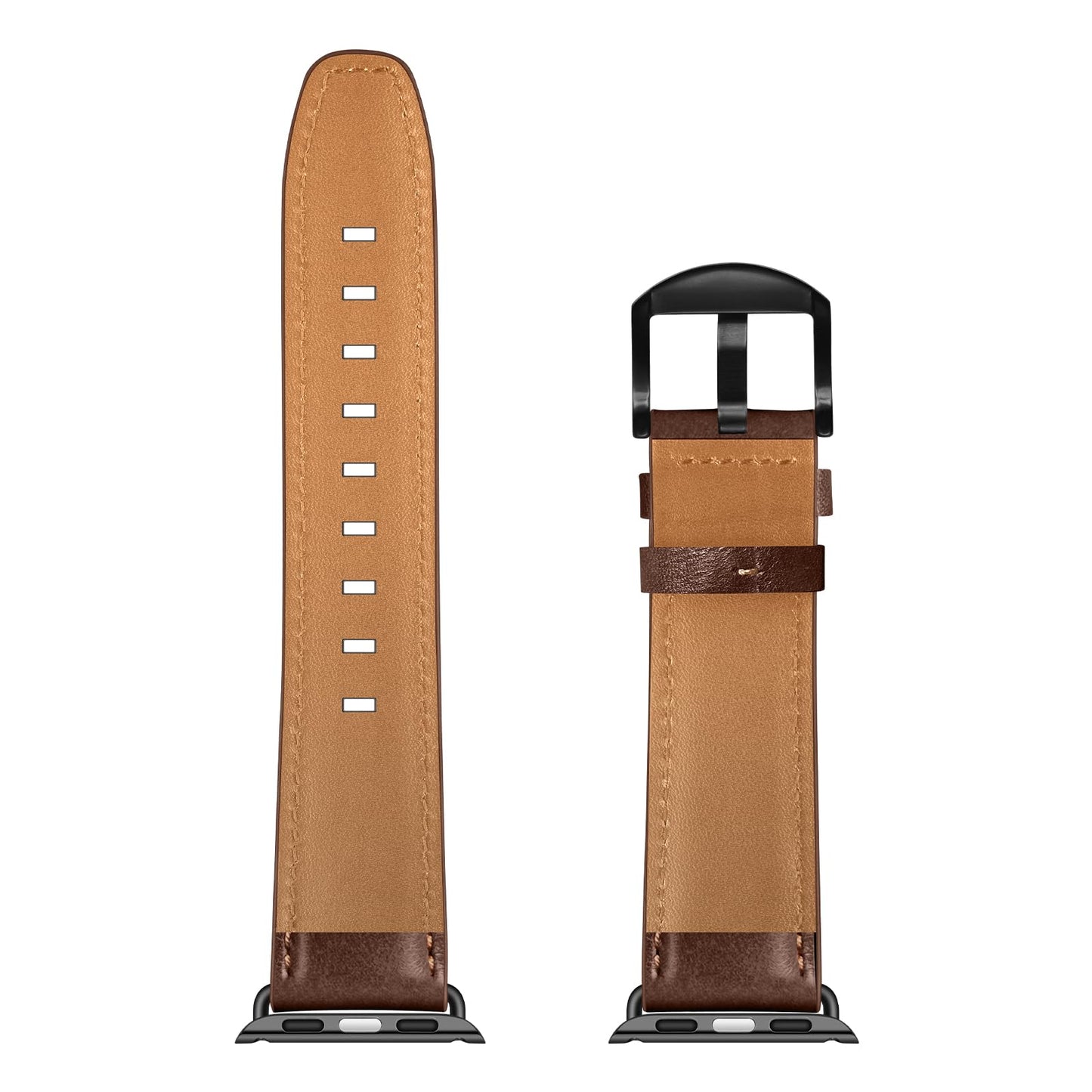 CINORS Italian Dark Brown Leather Band Compatible with Apple Watch 11 10 46mm Ultra 49mm Mens Women Strap XL Big Wrist Bands for iWatch Series 9 8 7 45mm 6 5 4 44mm 3 2 1 SE 42mm