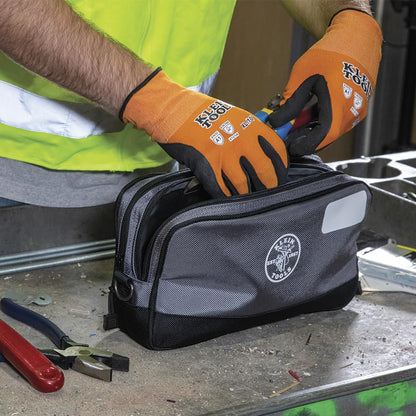 Klein Tools Tool Pouch, Dual Compartments, Heavy-Duty Tool Bag Organizer, Multipurpose Bag