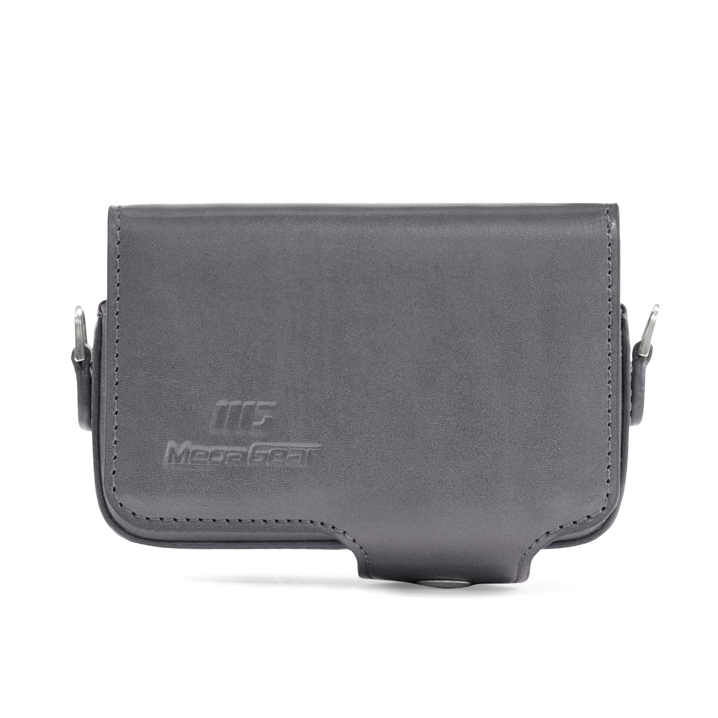 MegaGear Leather Camera Case with Strap Compatible with Sony Cyber-Shot DSC-RX100 VII, ZV-1, DSC-RX100 VI, DSC-RX100 V, DSC-RX100 IV, DSC-RX100 III, DSC-RX100 II - Grey (MG1206)