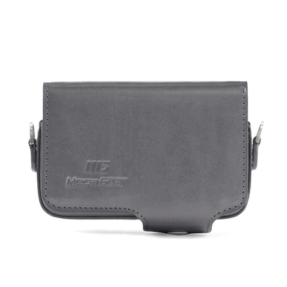 MegaGear Leather Camera Case with Strap Compatible with Sony Cyber-Shot DSC-RX100 VII, ZV-1, DSC-RX100 VI, DSC-RX100 V, DSC-RX100 IV, DSC-RX100 III, DSC-RX100 II - Grey (MG1206)