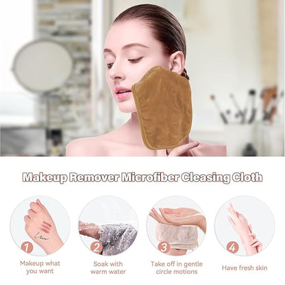 Nugilla Makeup Remover Cloths, 8 Packs Makeup Remover Towels Reusable Face Wash