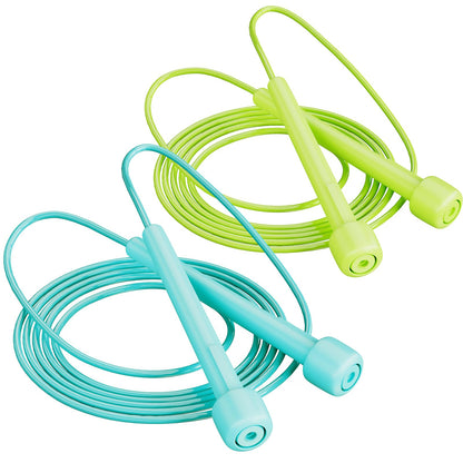 2 Pack Jump Rope for Fitness, Speed Rope Skipping Rope for Men, Kids and Women, Jumping Rope for Workout, Tangle-Free PVC Long Jump Rope Set, Adjustable Exercise Jumping Rope Boxing for Adult