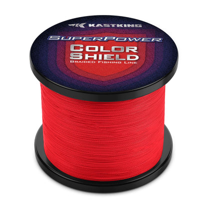 KastKing Superpower ColorShield Braided Fishing Line, Red, 20LB, 500Yards, X4