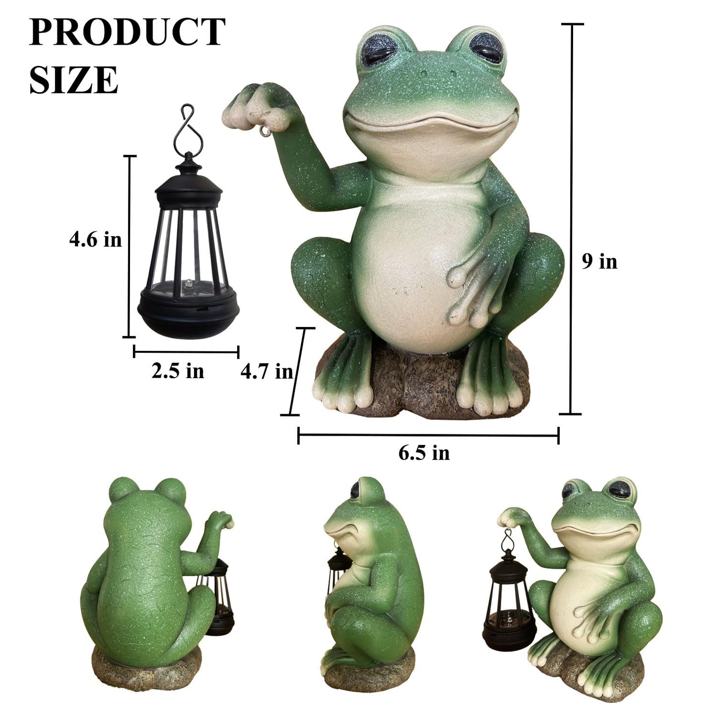 YODY Solar Garden Statues Outdoor Decor- Yard Decorations for Patio, Balcony, Backyard, Lawn Ornaments - Frog Figurines with LED Light- Unique Birthday House Warming Gifts for Women, Mom, Dad