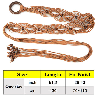 Suyi Boho Braid Belt for Women Bohemian Woven Waist Belts for Dress 170CM Brown 4