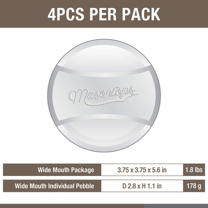 Masontops Pickle Pebble Glass Infinity Weights for Fermenting - Pickling Weight Set - Wide Mouth Mason Jar Fermentation