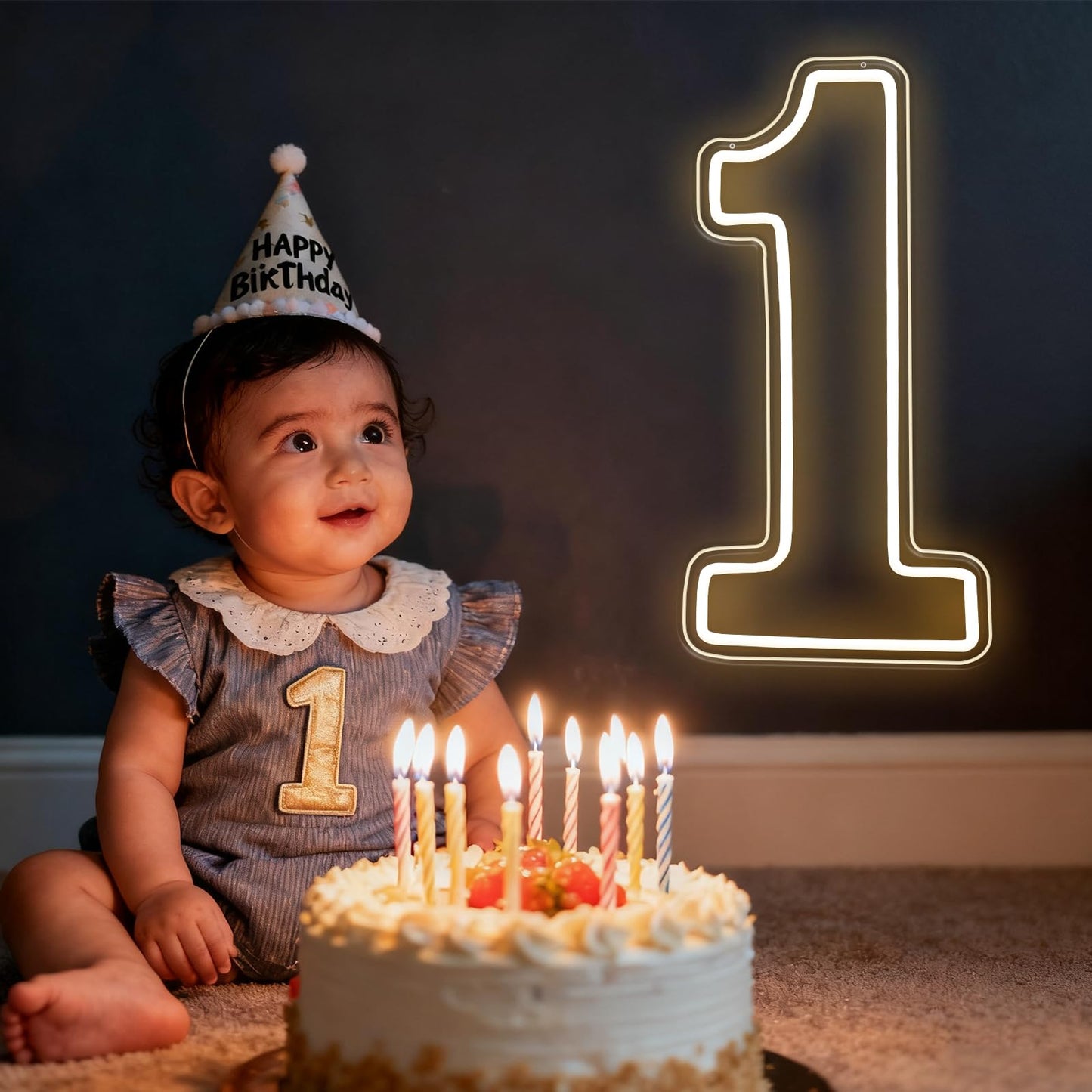 RUMONZS LED Acrylic Light up Number, Decorative Transparent Light up Letters USB Powered Big Number Sign Light for Birthday, Night Light, Party, Anniversary, Christmas, Home Decor, Wedding 12'' (number1)