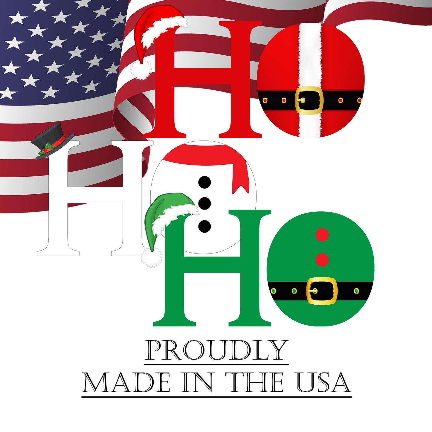 Rogue River Tactical Ho Ho Ho Santa Snowman Elf Christmas Classic Yard Sign for Home Decor and Lawn Decoration With Stakes, Happy Holidays Merry Christmas, XMAS Holiday Sign