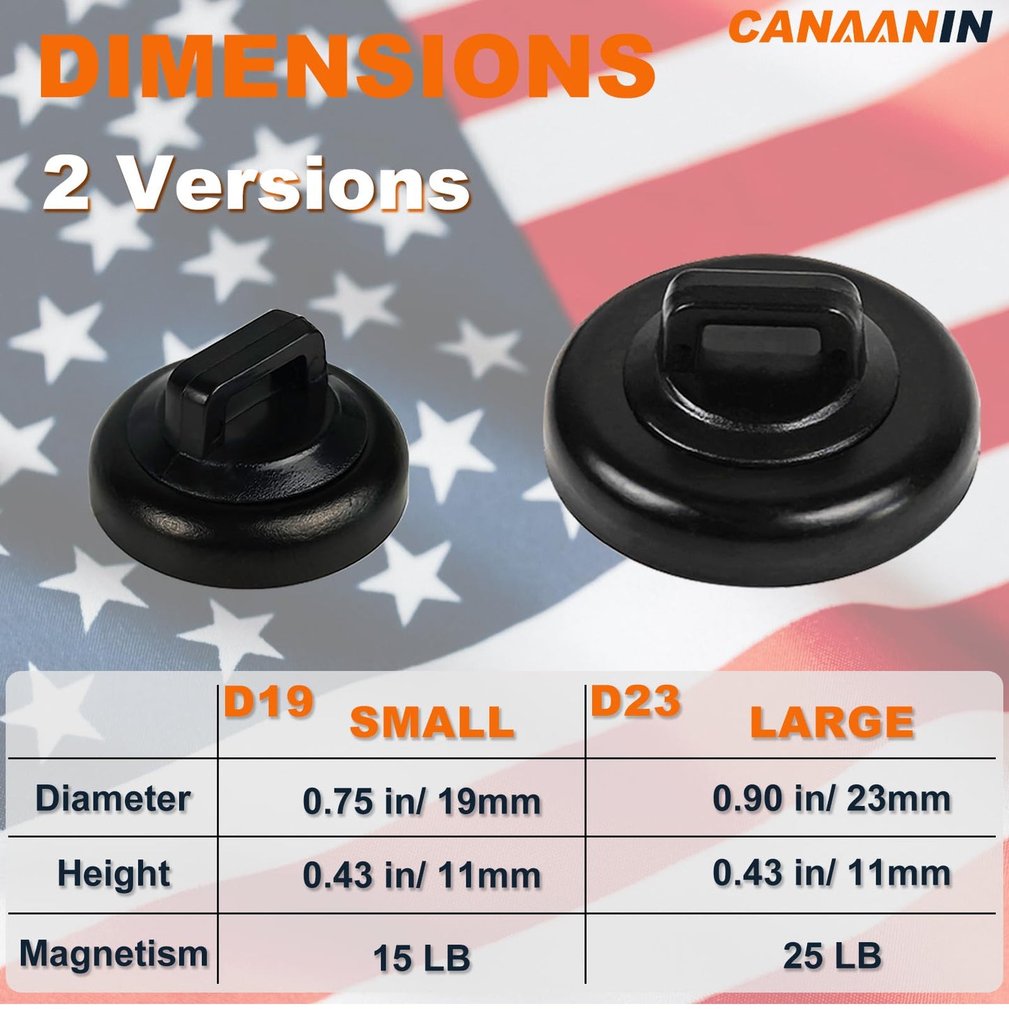 CANAANIN Magnet Zip Tie Mount Clips Magnetic Zip Ties Mount Base Holder Strong Wire Cable Holder Mount Wire Clips Management for Home Office Marine Electrical Wiring (D19 40 Pcs)