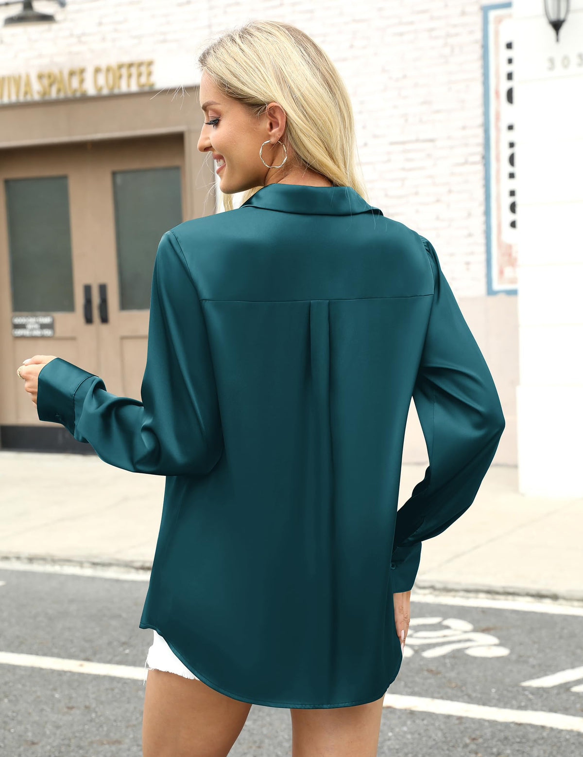Zeagoo Satin Blouses for Women Silk Button Down Shirts Long Sleeve Business Casual Tops