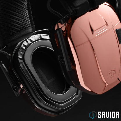 Savior Equipment Apollo Electronic Earmuffs For Shooting w/Gel Ear Pads, 24dB NRR, Noise Cancelling Ear Protection Headset (Black Chrome, 1-Pack)
